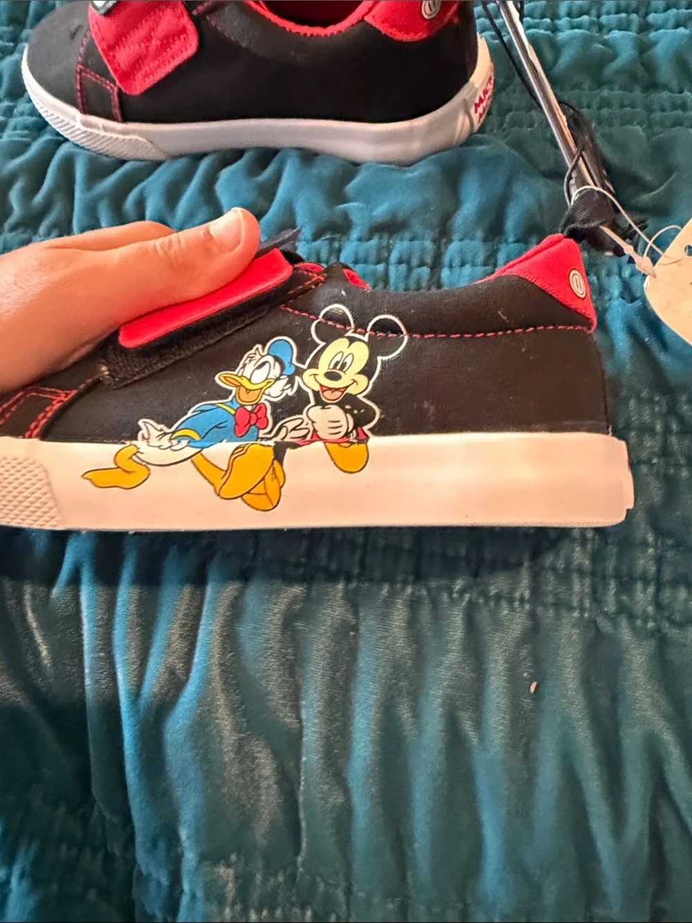 Disney Mickey Mouse Black and Red Kids Slip-On Sneakers